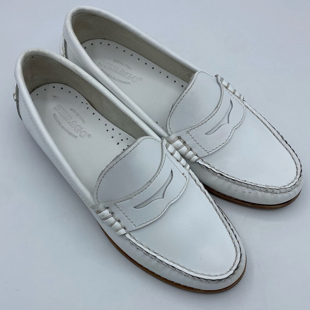 Sebago Classic Dan Pigment Loafer Woman’s size 7 White quiet luxury preppy‎